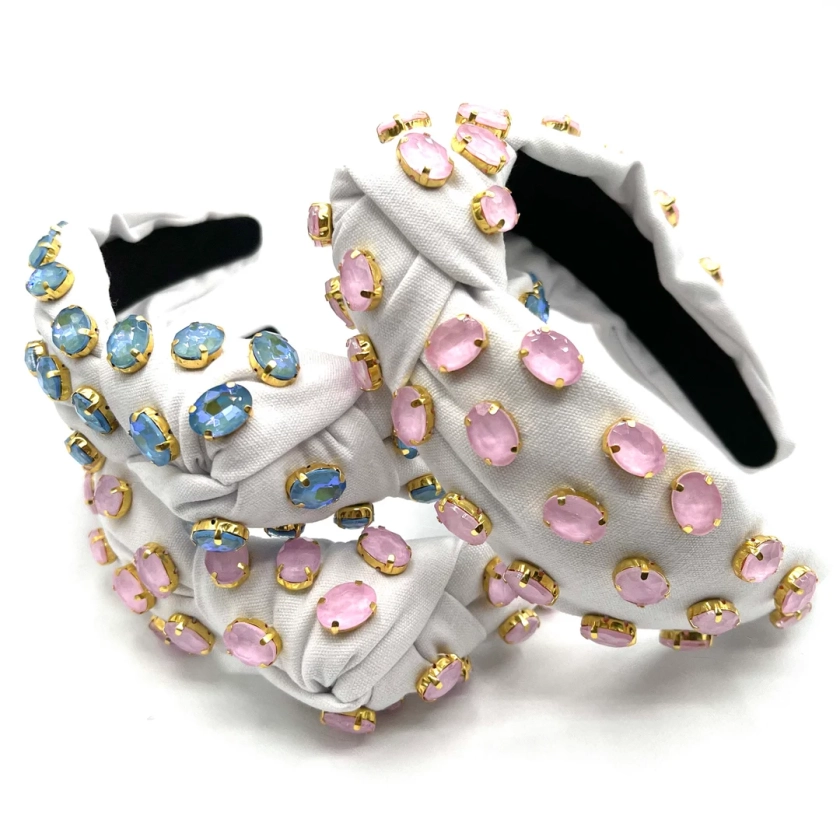 Jewel Headband Women White Beaded Headband Pink Jewel Headband, Baby Shower Gift for New Mom Gifts - Etsy