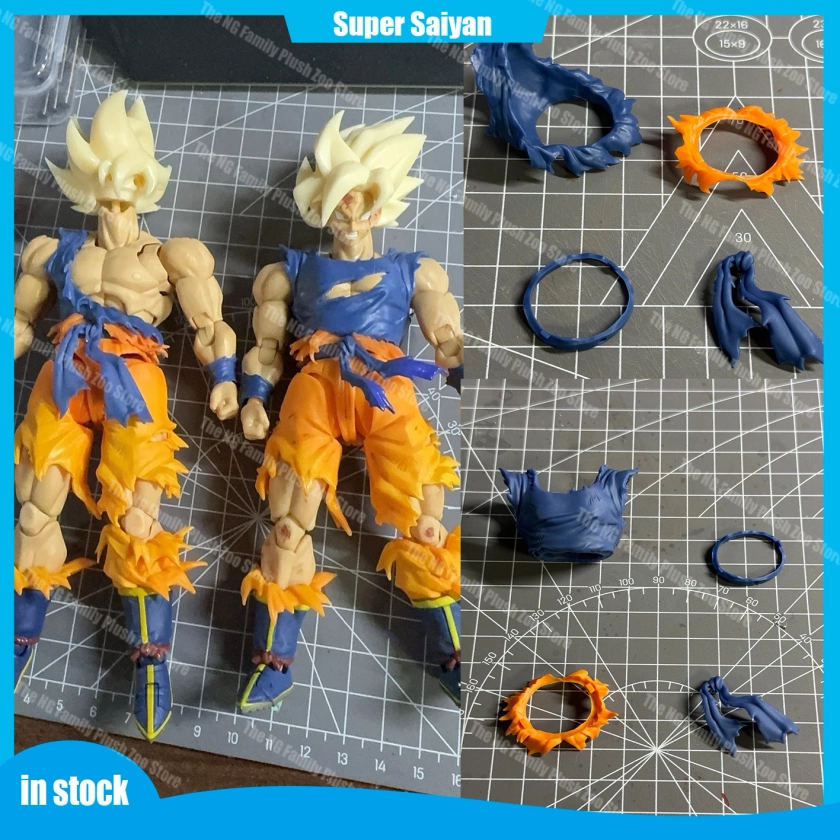 Air Dragon Ball S.H.Figuarts Awakening Legendary Super Saiyan Goku 3.0 Wind Hair Heads Damaged Battle Uniforms Accessories Model