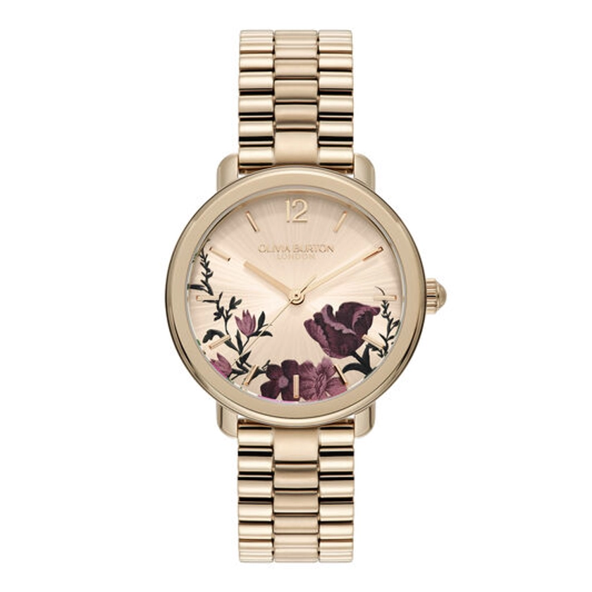 36mm Vintage Floral Rose Gold Bracelet Watch