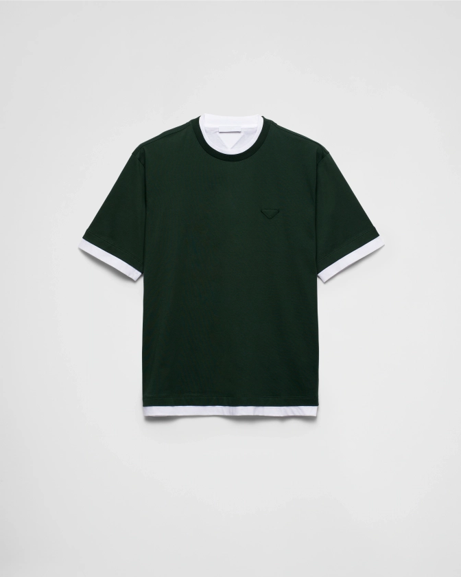 T-shirt En Coton Grenat | PRADA