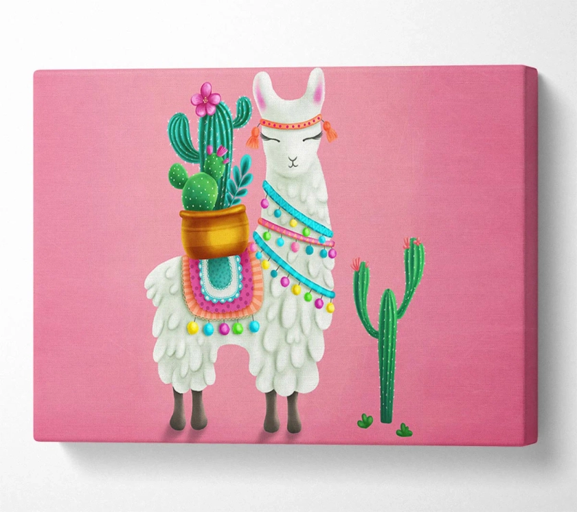 Llama Carrying Cactus