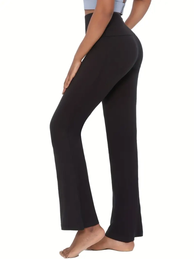 Women'  Soft High Waisted Flare Pants Tummy Control - Temu United