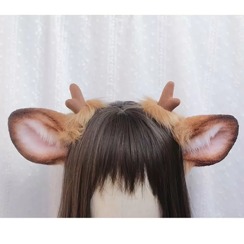 [£37.67]Christmas Handmade Faux Fur Deer Ears KC