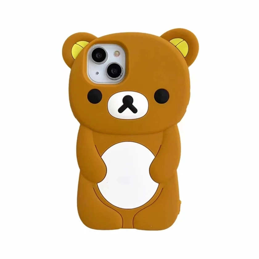 Cartoon Animal Bear Cute Soft Silicone Case for IPhone 13 12 11 14 15 Pro Max XS XR X 7 8 Plus SE 2020 IPone 14Pro 15Pro Cover