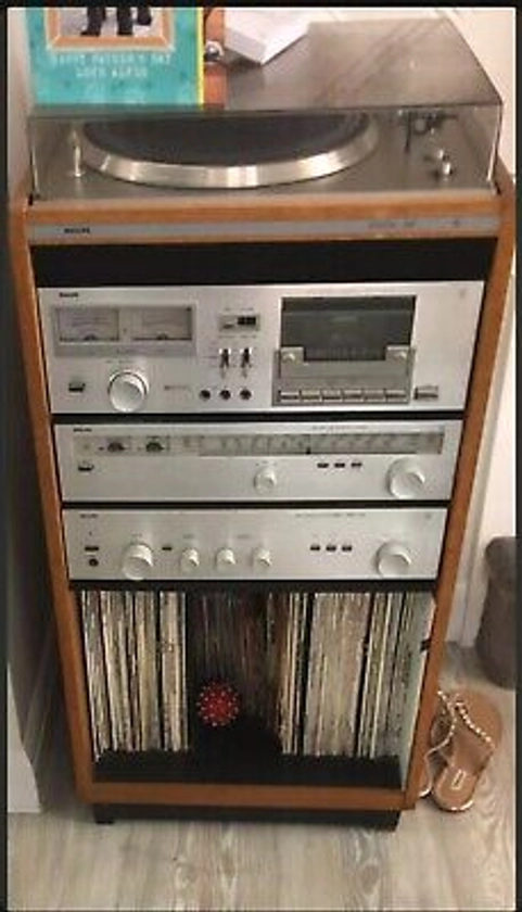 Philips Vintage Hifi System 302 1970s Record Player Cassette in Original Cabinet
