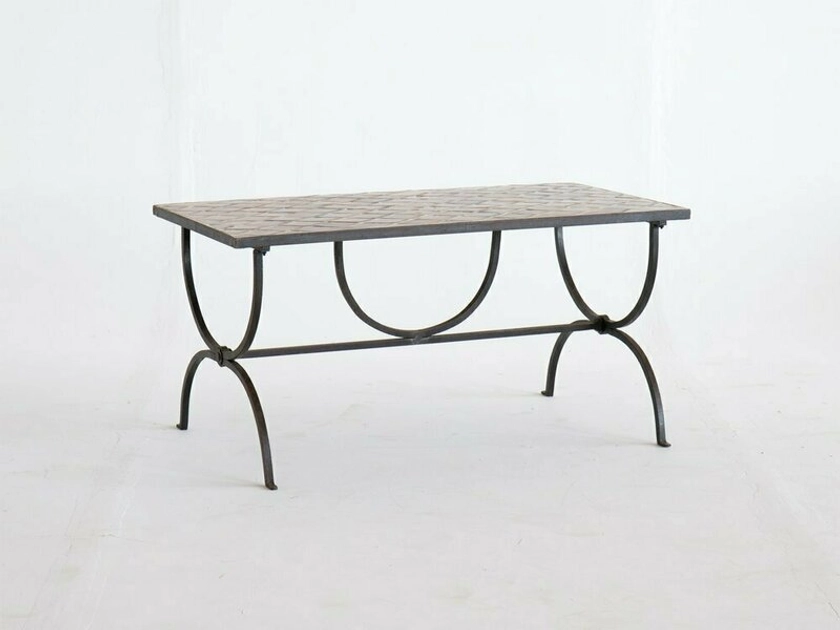 Mid Century Wrought Iron Tiled Coffee Table | Vinterior