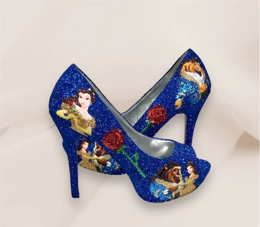Beauty and the Beast Shoes Wedding Pumps Prom Cosplay Women's Shoes - Etsy UK