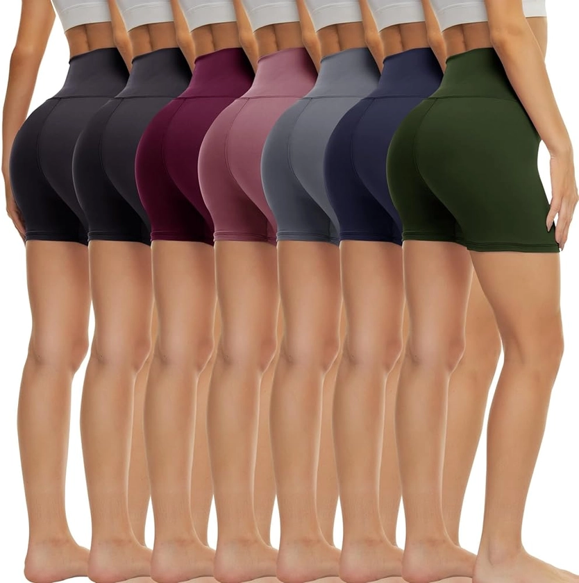 TNNZEET Biker Shorts for Women - 5''/3'' High Waisted Summer Tummy Control Workout Spandex Shorts for Gym Yoga Dance Swim