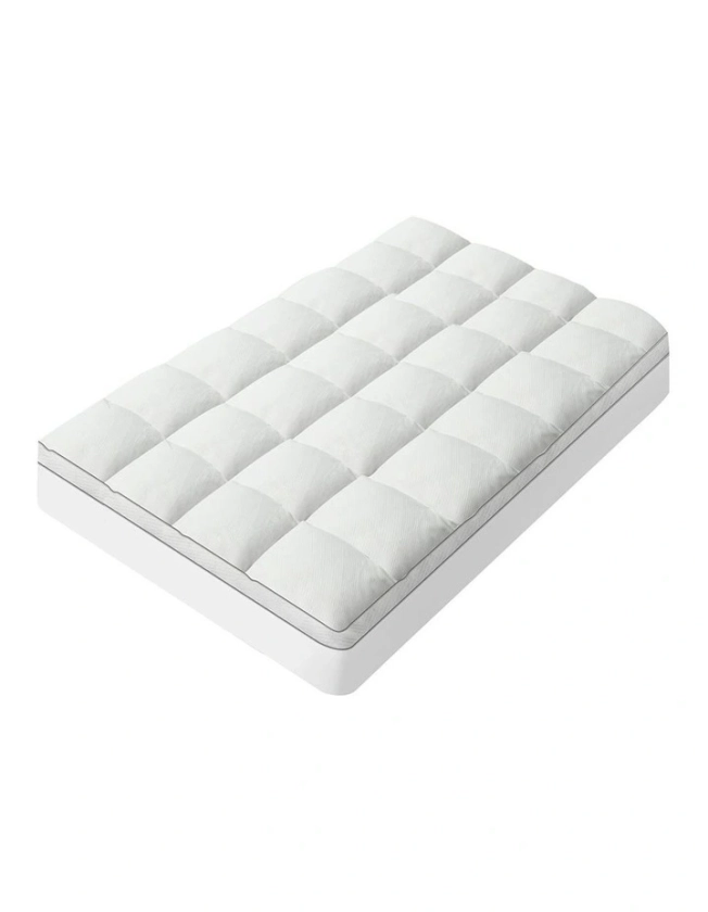 DreamZ Topper Protector Cloud Soft Pillowtop Single Mattress in White | MYER