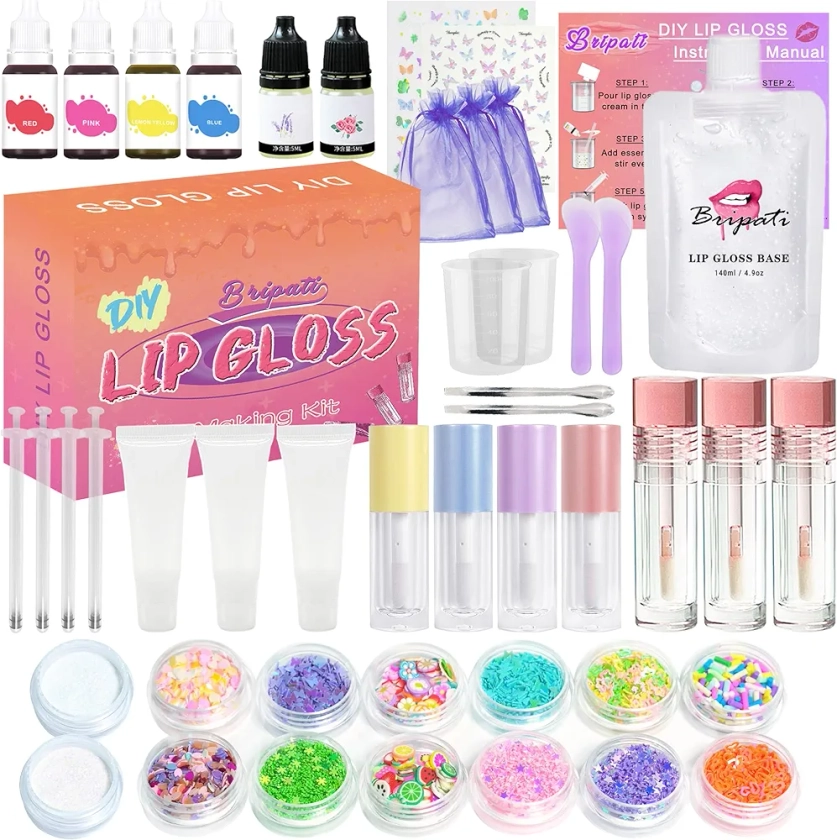 DIY Lip Gloss Making Kit - Lip Gloss Supplies to Make Your Own Lip Gloss, Lip Gloss Making Supplies Set DIY Lip Gloss Kit for Girls, Beginner Lip Gloss Kit DIY Making Lip Gloss