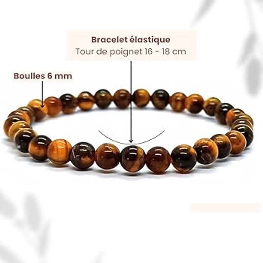 Énergétique Jewel Bracelet Œil de Tigre Pierre Naturelle de Qualité A homme, femme et couple, idée cadeau bijoux lithothérapie