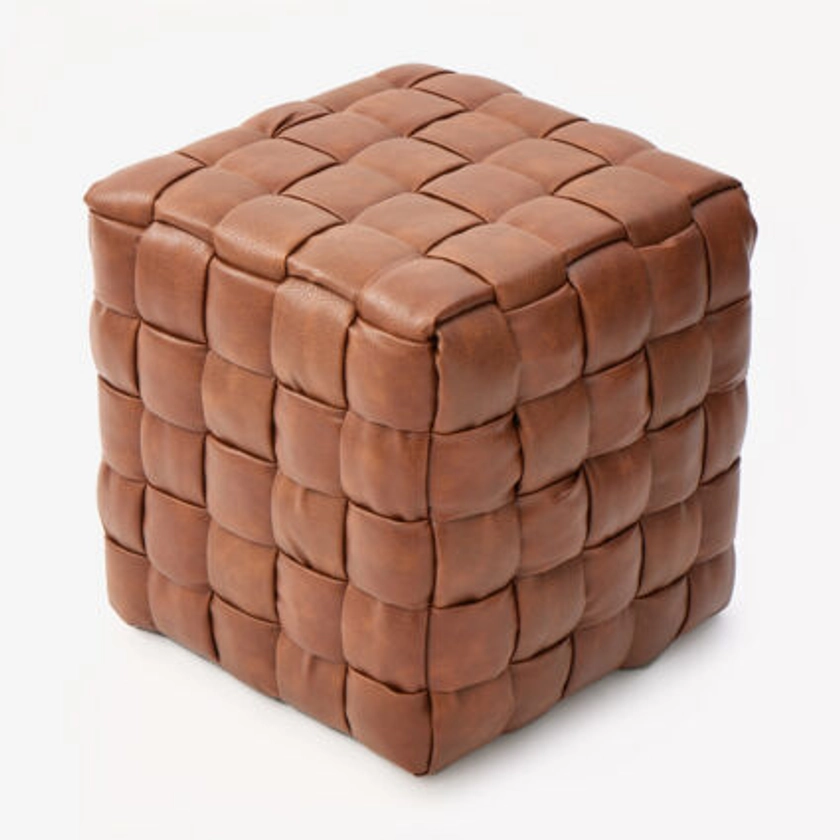 Brown Woven Cube Footstool 43x43cm - TK Maxx UK