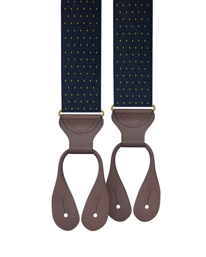 Jackson Dot Navy/Yellow Suspenders