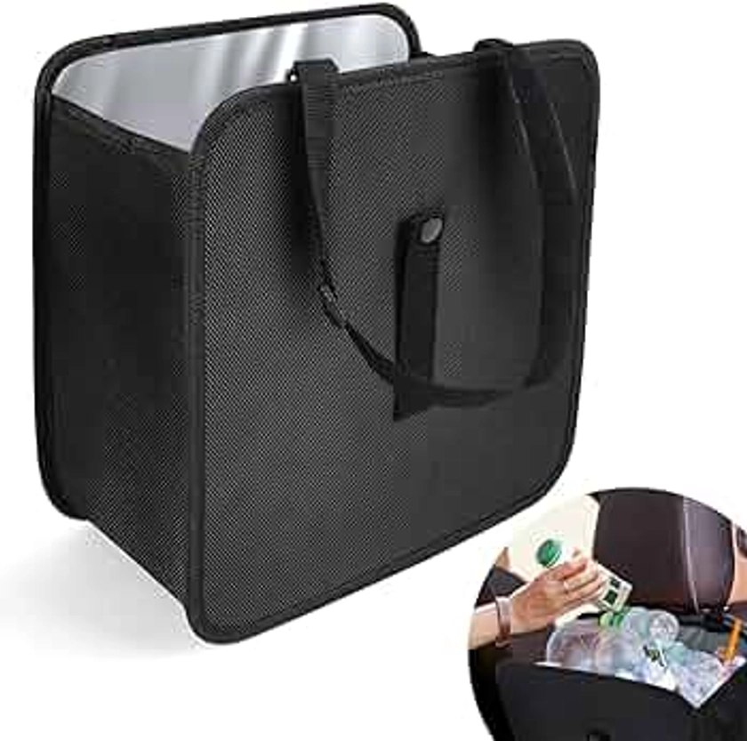 Amiss Foldable Car Trash Can, Collapsible Garbage Bag for Car, Hanging Waterproof Leakproof Trash Can Storage Bag, Automotive Interior Accessories, Multifunctional Car Storage Bag (3 Gallon)
