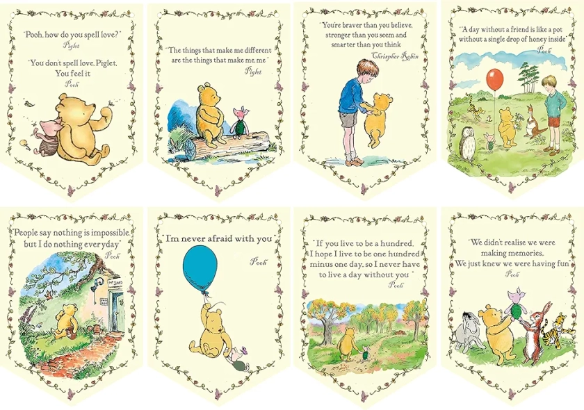Bunting & Beau Winnie The Pooh Bunting,Winnie The Pooh Banner,Baby Shower,Nursery Decor,Birthday Party Bunting,3 metres