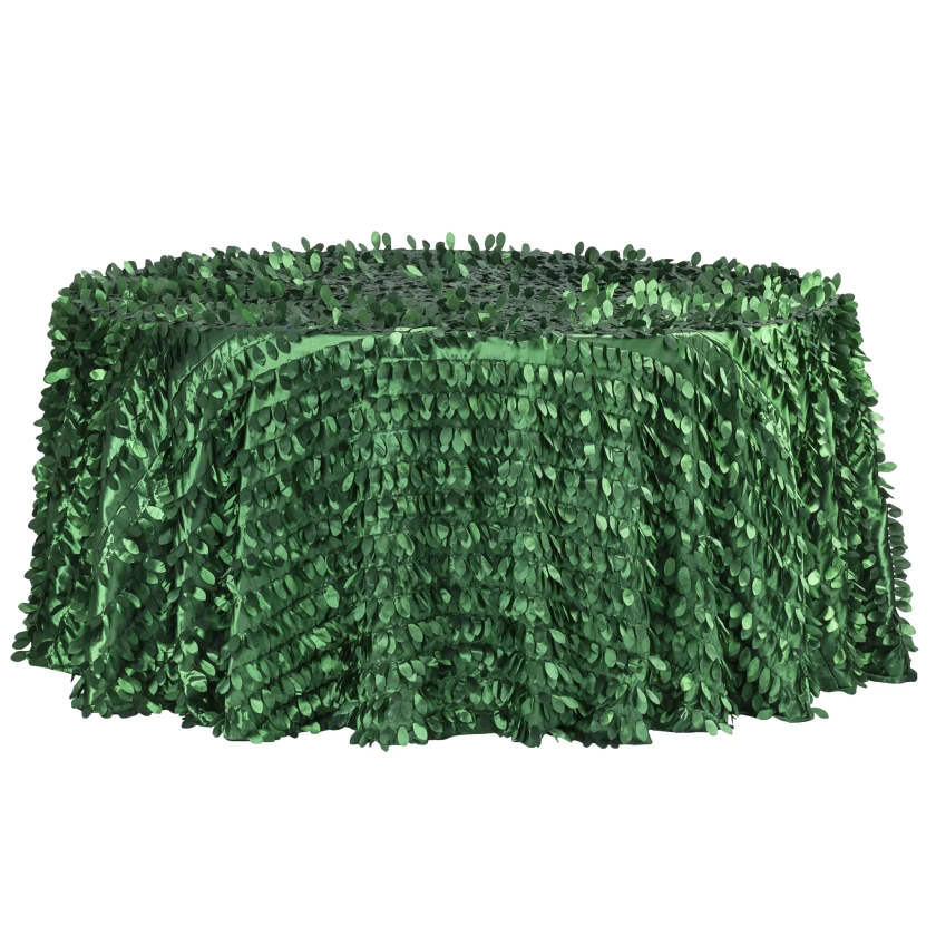 Leaf Taffeta Round 120" Emerald Green Tablecloth– CV Linens