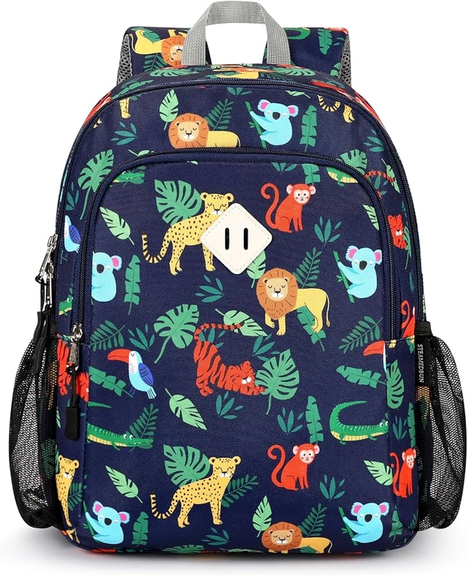 STEAMEDBUN Kids Backpack for Boys 4-6: Boys Backpack - Toddler Preschool Backpack - Animal Backpack for Kids Blue