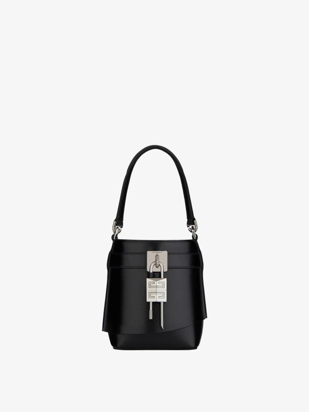 Sac seau Shark Lock micro en cuir Box - noir | GIVENCHY FR