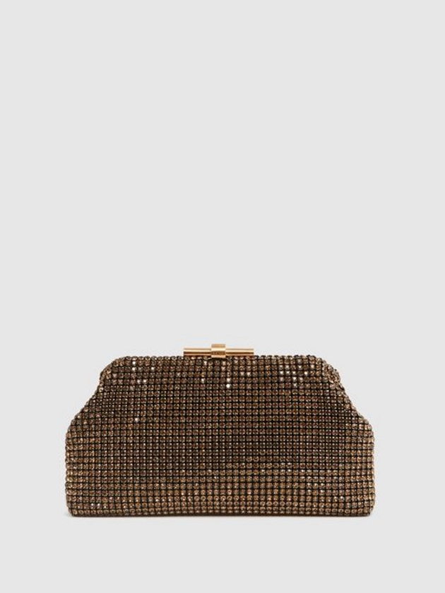 Embellished Clutch Bag in Gold