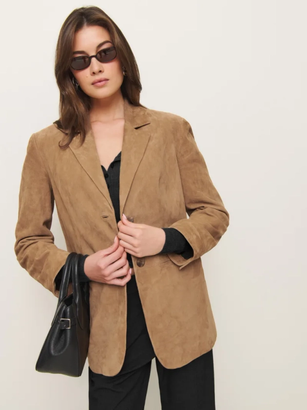 Blazer oversize en daim Veda Leon