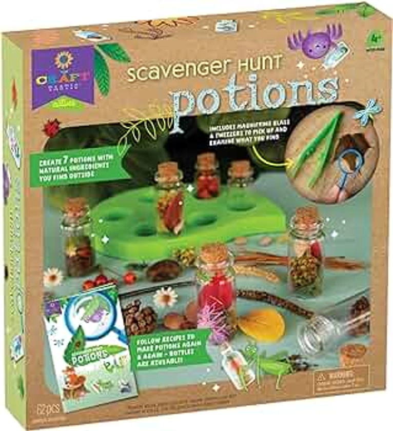 Craft-Tastic Scavenger Hunt Potions - Nature DIY Craft Kit - Create Magical Nature Potions - Makes 7 Potions - Comes with Recipe Book - Ages 4+ with Adult Help