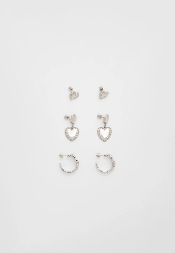 Lot de boucles d’oreilles cœur - Bijoux femme | Stradivarius France