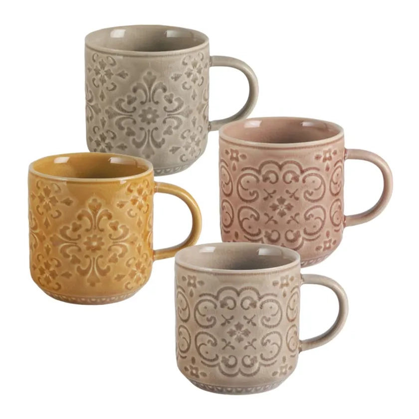 Set de 4 mugs en porcelaine 30cl