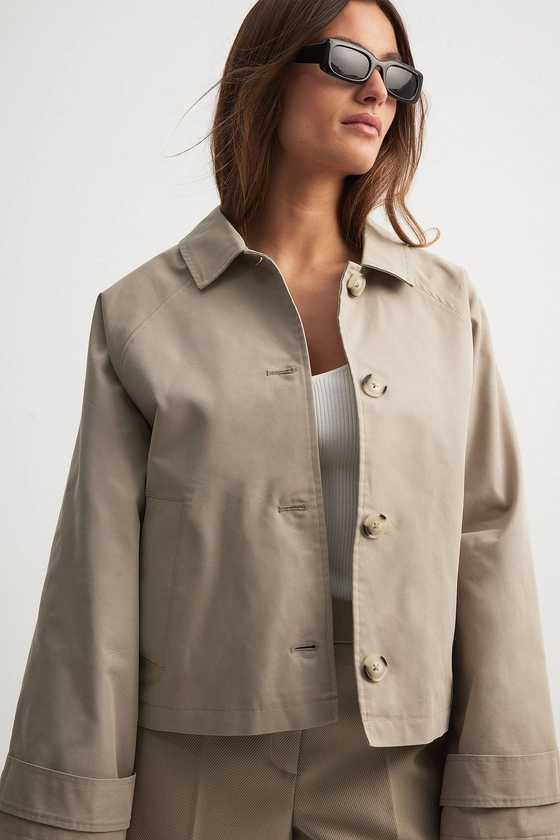 Trench court coupe carrée Beige