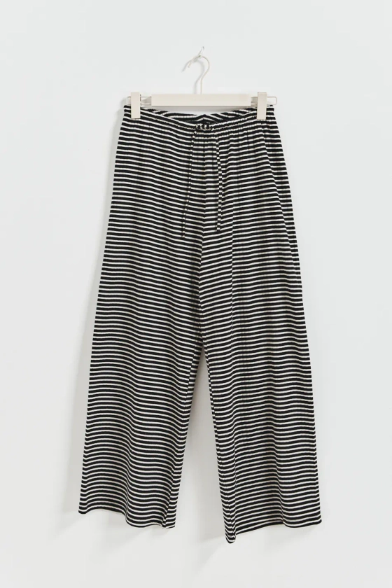 Striped soft trousers - Wit - Dame - Gina Tricot