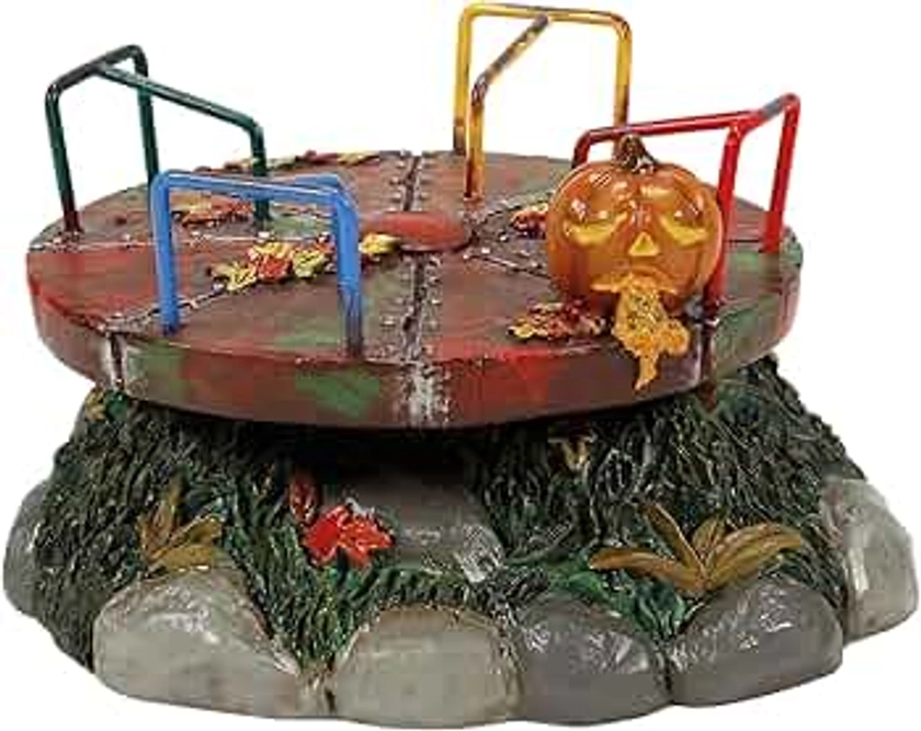 Department 56 Village Collection Accessories Halloween Scary-Go-Round Animated Figurine, 2.7 Inch, Multicolor