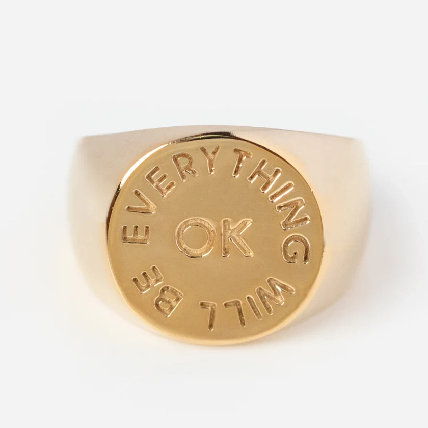 Everything Will Be Ok Pinky Signet Ring | Local Eclectic