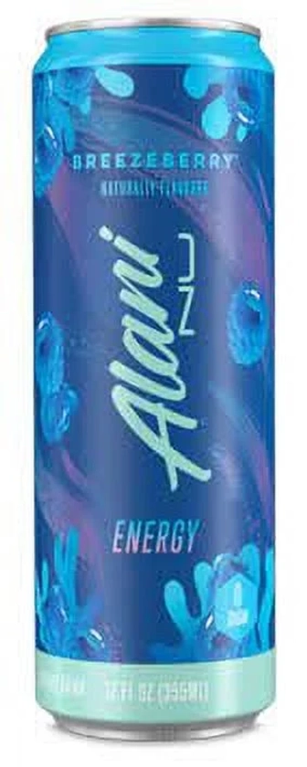 Alani Nu Energy Drink - Breezeberry - 12oz Cans (Single Cans)