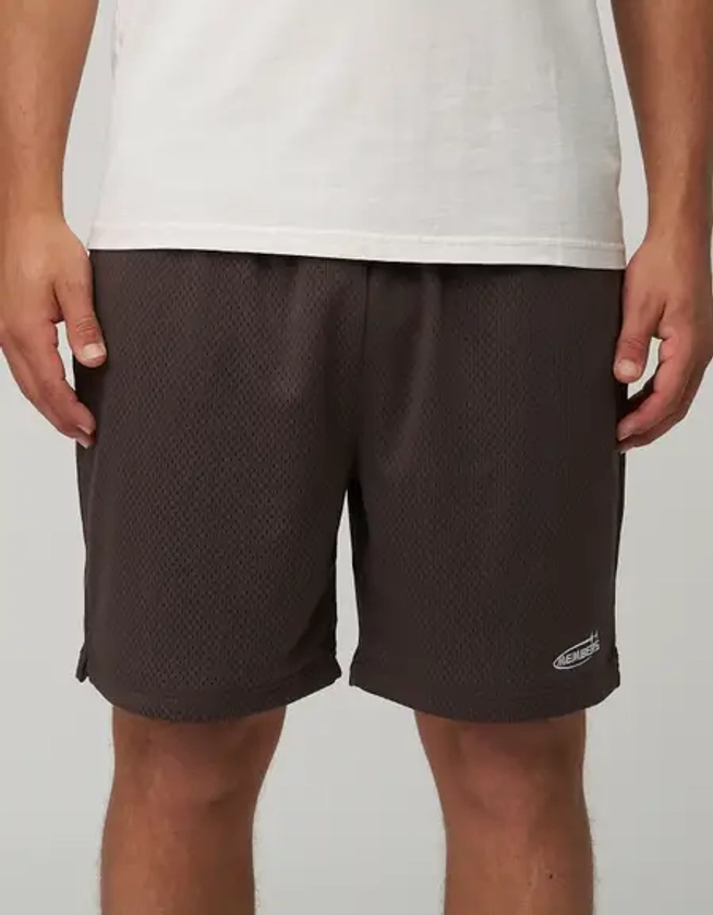 Members Elastic Waist Mesh Shorts in Americano Brown | Hallensteins AU