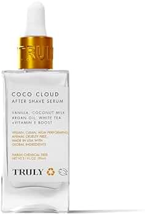 Truly Beauty Coco Cloud After Shave Serum - Alleviates Post Shave Dryness, Ingrowns with Argan Oil, Vanilla & Coconut - After Shave Oil for The Whole Body - 3 Fl Oz