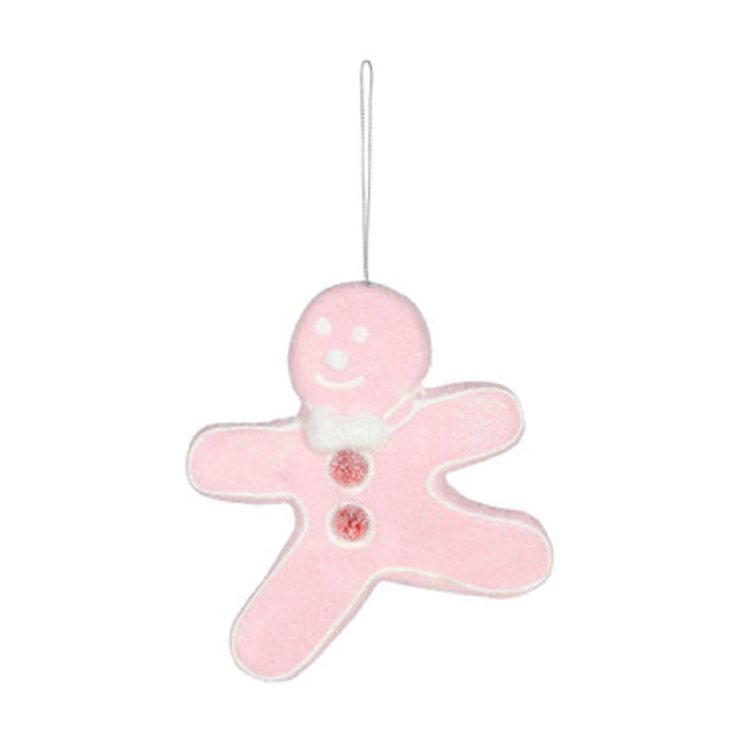 Pink Gingerbread Man Hanging Decoration (15cm)