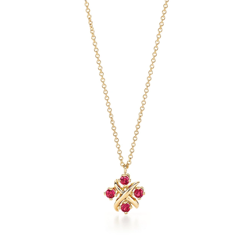 Tiffany & Co. Schlumberger Lynn pendant in 18k gold with rubies.| Tiffany & Co.