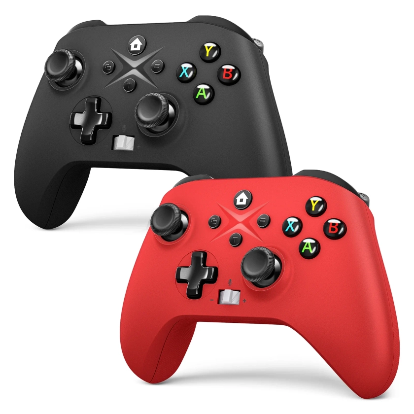 2 Pack Wireless Xbox One Controller, Compatible with Xbox One/One X/One S/Xbox Series S/Series X/PC (Black and Red)