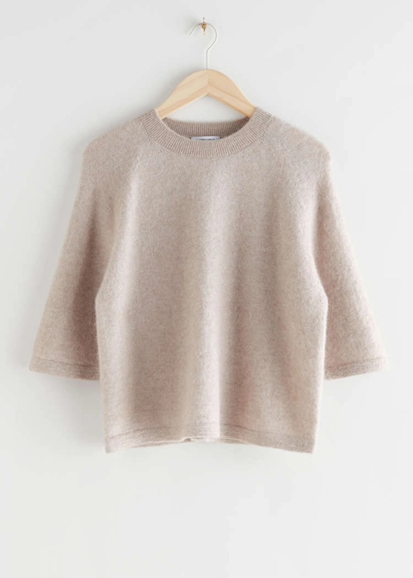 T-shirt en maille - Avoine - Sweaters - & Other Stories FR