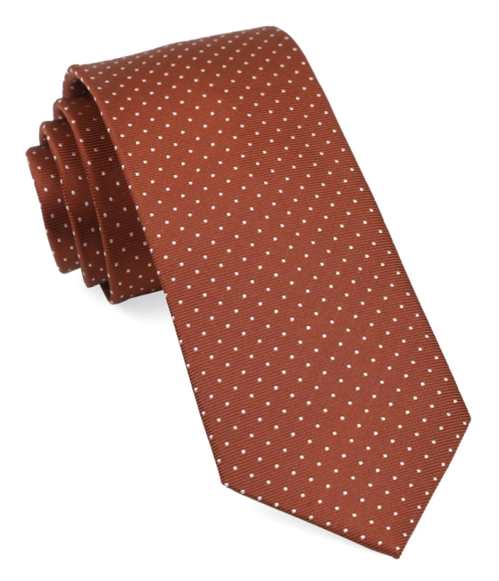 Mini Dots Copper Tie | Silk Ties | Tie Bar