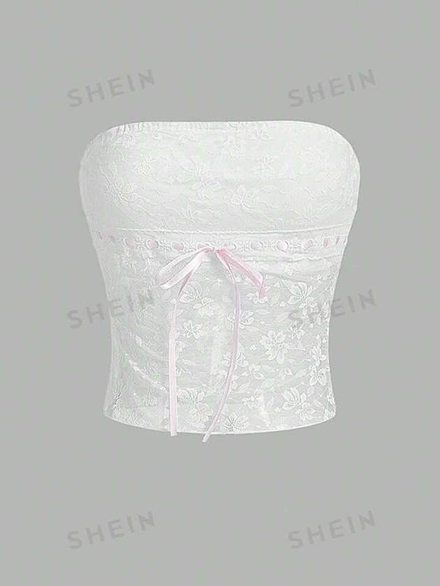 SHEIN EZwear Women's Rib Knit Tube Top