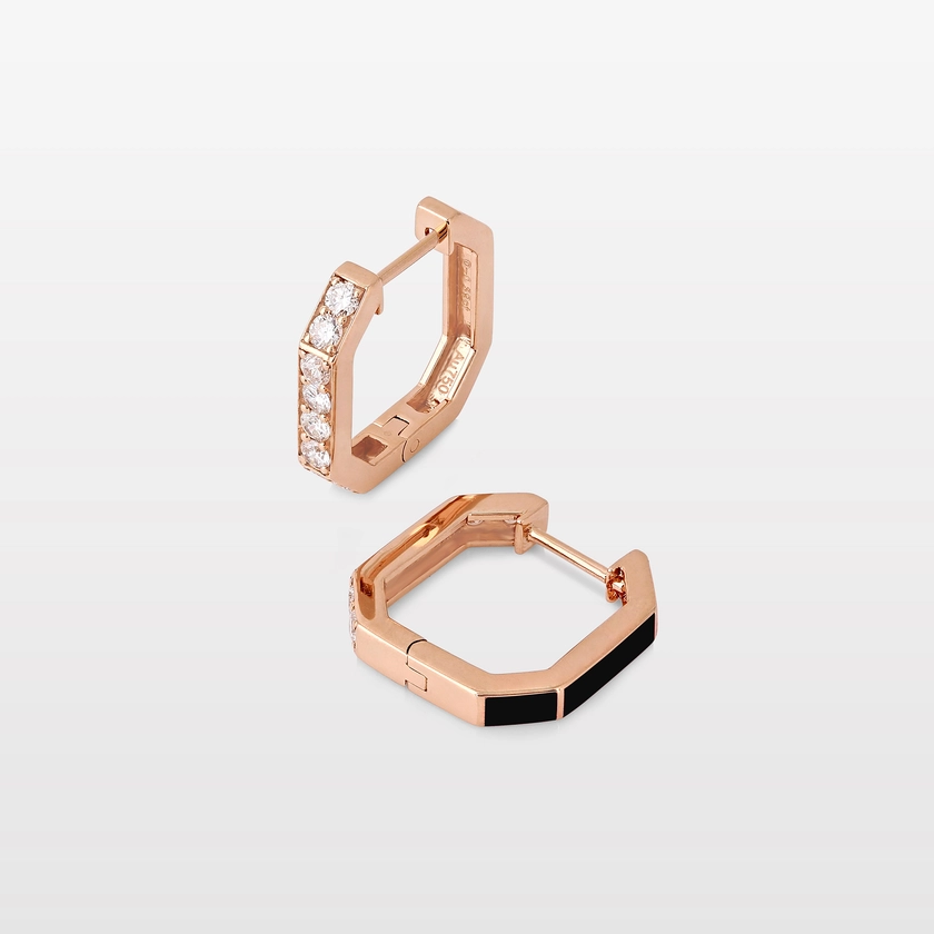 Dana Diamond & Black Enamel Hoops | Maveroc