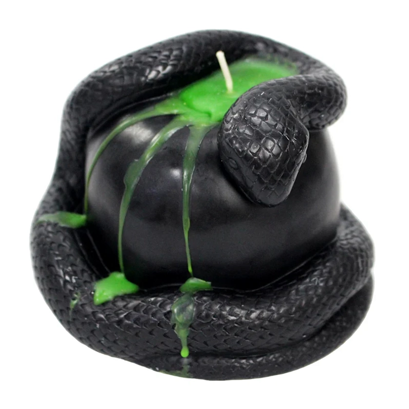 Black Snake Halloween Ball Candle, 3" | At Home