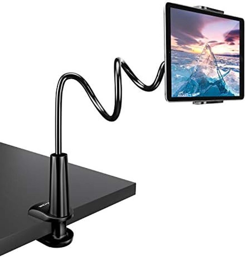 TRYONE Support Tablette avec col de Cygne de, Support Tablette Réglable - Support pour iPad iPhone Series/Tablettes Samsung/Mediapad/Kindle et Plus, 76 cm de Longueur Totale