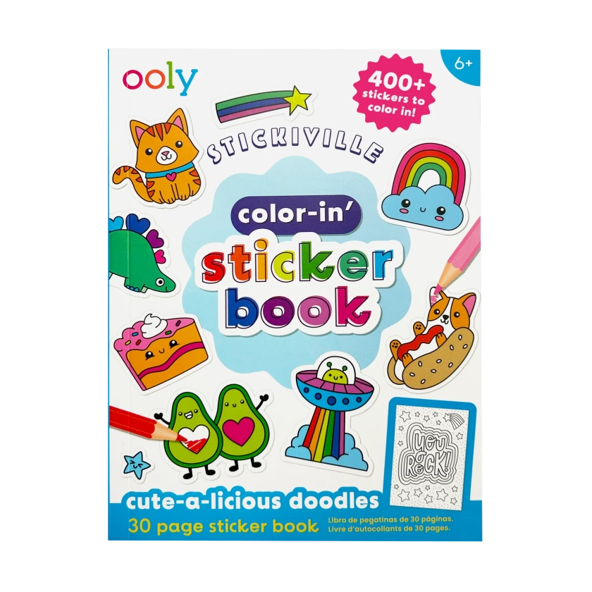 Stickiville Color-In’ Sticker Book: Cute-A-Licious Doodles