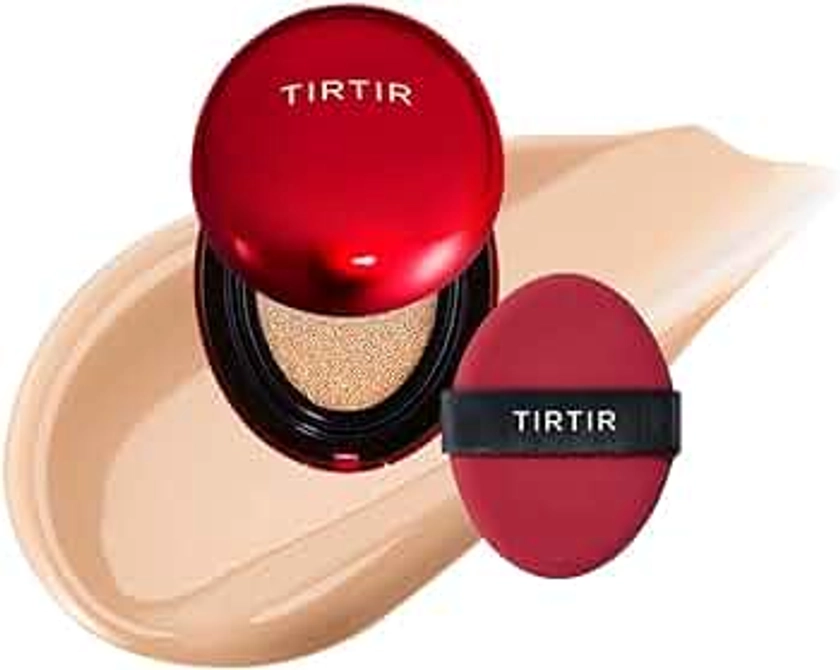 TIRTIR Mask Fit Red Cushion Foundation | Japan's No.1 Choice for Glass skin, Long-Lasting, Lightweight, Buildable Coverage, Semi-Matte Finish, Korean Cushion Foundation (23N Sand, 0.15 oz.(Mini))