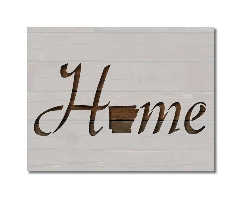 Arkansas State Stencil Home Love Template Reusable for Painting on Walls, Wood, Arts and Crafts (670) - 8.5 x 11 Inches