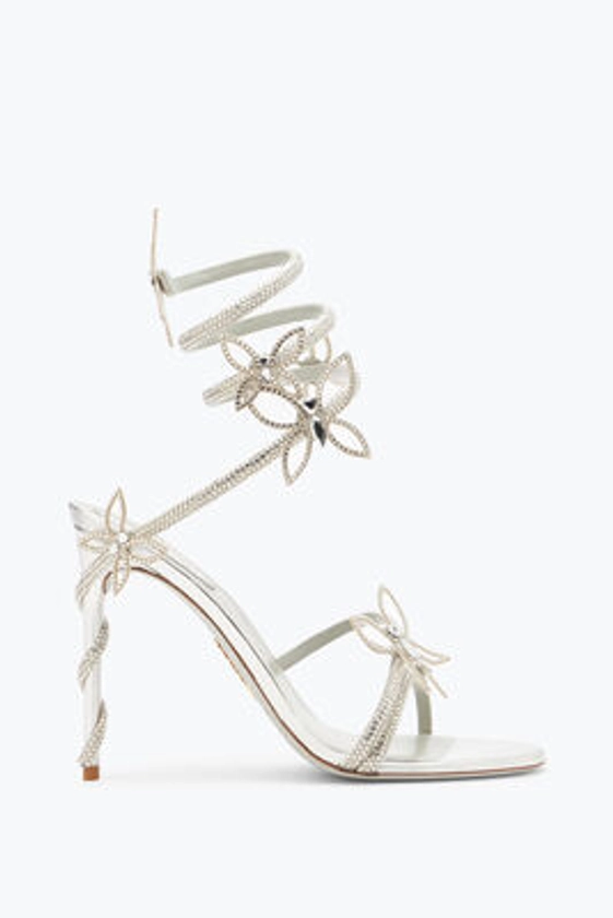 Sandales Sandale Margot grise à effet miroir avec papillons 105 en Gris pour Femme | Rene Caovilla®