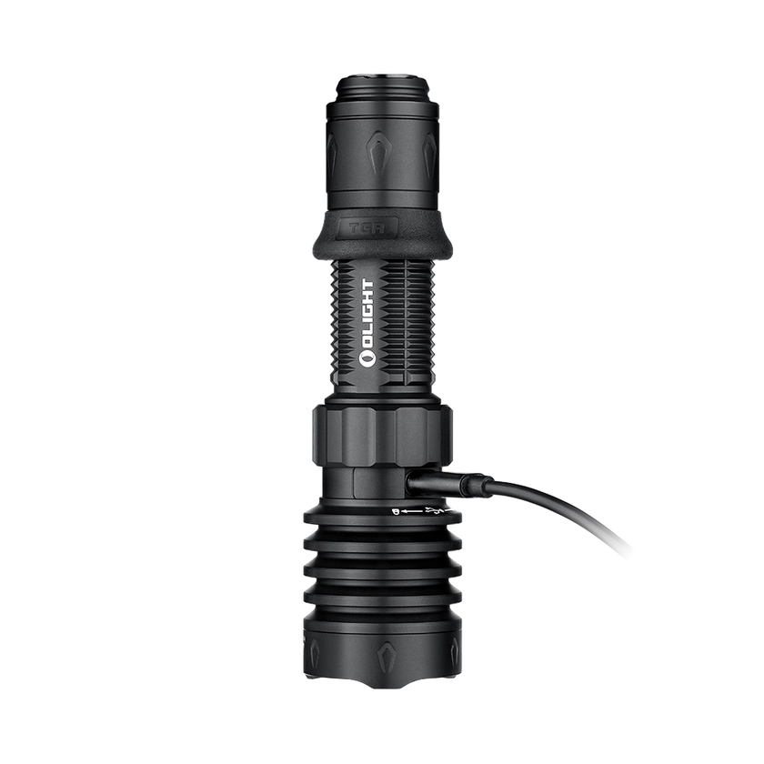 Warrior X 4 tactical torch with 2600 lm, 630 m beam, and 99310 cd. The MCC & Type-C charging options, enlarged tail switch, and added holster for convenience.