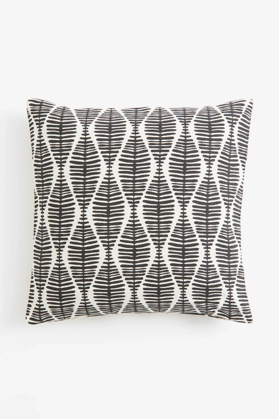 Patterned cushion cover - Anthracite grey/Patterned - Home All | H&M GB