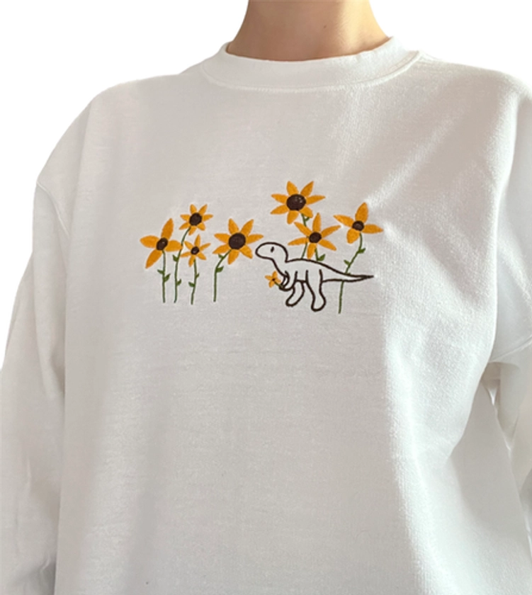 Sunflower Dino Sweatshirt | The Quirky Dino